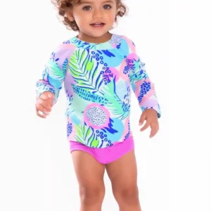 Vestido de Baño Bebé Niña Dos Piezas Manga Larga