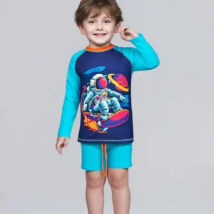 Traje de Baño para Niño Dos Piezas | Buzo Manga Larga y Short