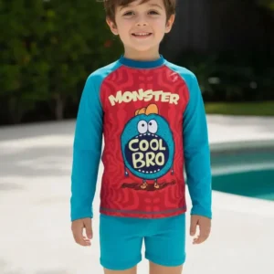 Buzo Manga Larga y Short | Traje de Baño para Niño Dos Piezas