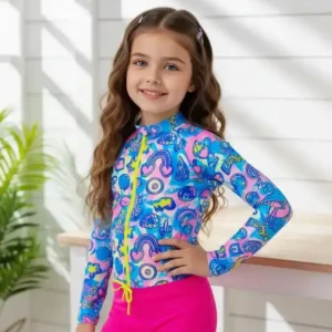 Vestido de baño niña - Dos Piezas | Buzo Manga Larga y Panty Cachetero - Little Princess